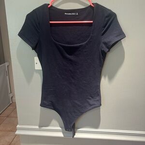 Abercrombie Black Short Sleeve Bodysuit